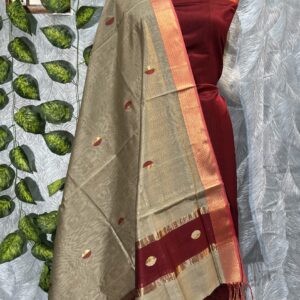Maheshwari Dual Coin Buti Top & Dupatta Dress Material