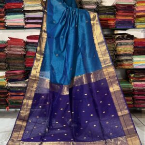 Maheshwari Khatia Border Zari Buti Saree