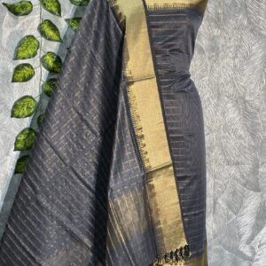 Maheshwari Kali Border Chex Top & Dupatta Dress Material