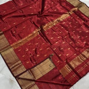 Maheshwari Tissue Twisting Zari Buti Saree